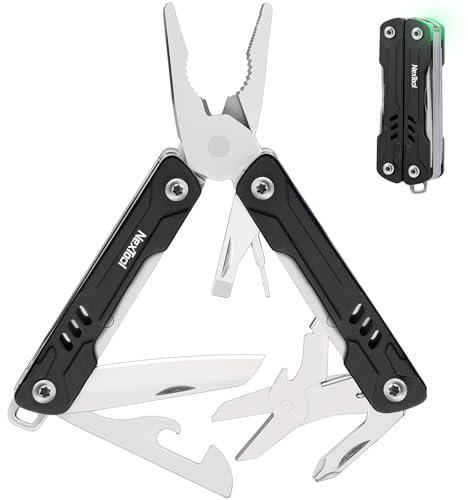 Nextool Multitool Mini Sailor S11,11 In 1 Multitool Compatto Con Pinza a Becco, Forbici, Estrattore Per Scheda Sim e Cacciavite, Per Edc, Pesca, Campeggio, Riparazioni, Regali Per Uomini e Colore Nero