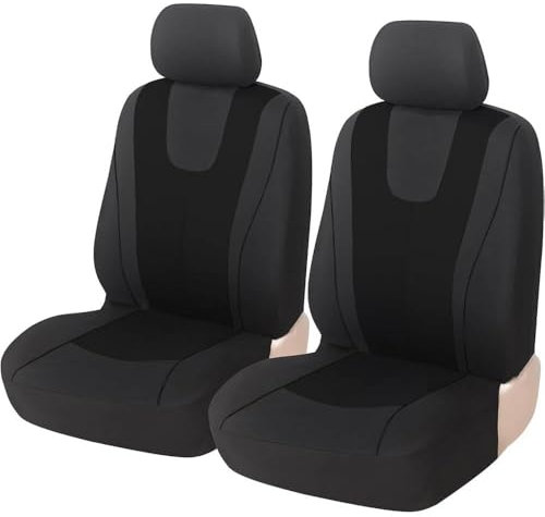 JZWJNFYY Autositzbezüge Universal Fit KomplettsetAuto für VW Golf/Polo 5 6 7 8 GTE GTI GTD Sitzbezug Set,Automotive Stuhl Fall Protector,Perfekter Schutz Für Autositze,2 Front Seats Black