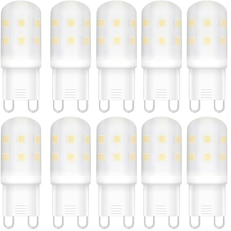 FYHART G9 LED-Glühbirnen, 2W G9 Bi-Pin Basis LED-Glühbirnen 230LM AC 220V-240V, nicht dimmbar, Energiesparglühbirne Äquivalent zu 20W Halogenglühbirne [Energieklasse E] (Warm Weiß, 10 Packung)