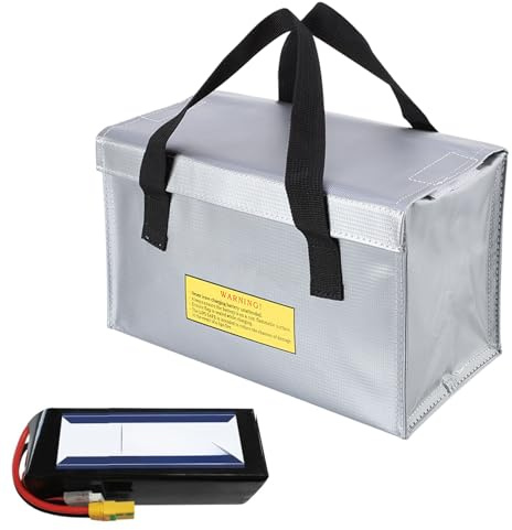 SVCEQZE Safe Bag, Feuerfeste Akku Ladebox, Akku Sicherheitsbox, Batterie Schutzbox, Feuerfeste Batteriebeutel, Batterieschutzkoffer, Tragbarer Organisator Für Reisen