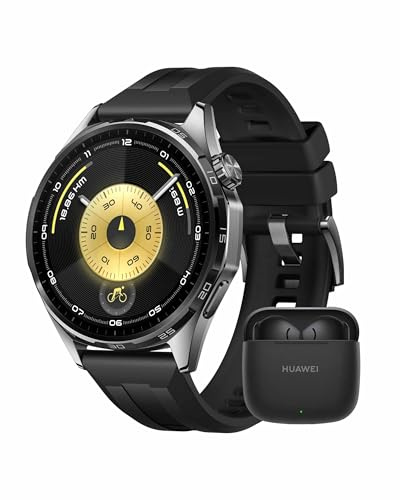 HUAWEI Watch GT 6 Smartwatch+FreeBuds SE 3 Schwarz, GPS, AMOLED-Display, Bis zu 21 Tage Akku, Radfahren, Kompatibel mit Android™ & iOS, Gesundheitsmonitoring, emotionales Wellbeing, Schwarz, 46mm