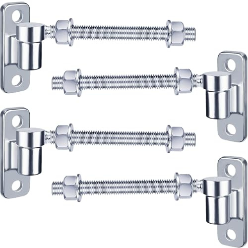 TINMAGI Bisagras de Puerta Resistentes, Bisagra de Pesadas de Acero Inoxidable, Paquete de 4 Bisagras Soldadas, Pernos Ajustables, para Puerta de Granja/Valla de Madera, 150 mm