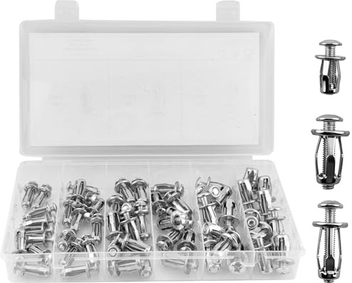 60 Pcs Hohlraum Metallanker Set – M4/M5/M6 Hohlwanddübel, Schwerlast Spreizdübel Jack Nuts, perfekt für Dünne Wände, Hohltüren & Hohlraumbefestigung, robust und zuverlässig