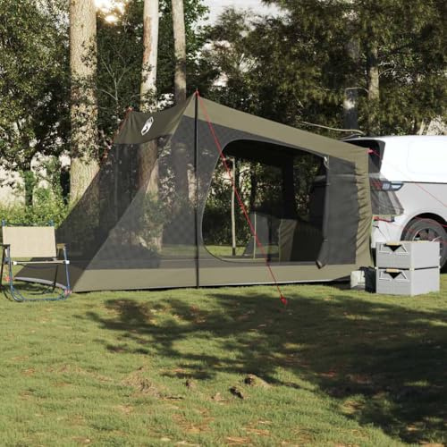 Autozelt 2 Personen Olivgrün, Wasserdichtes Camping Zelt mit PU-Beschichtung, 356x206x205 cm, Robustes Outdoor Pop-up Zelt für Auto Reisen, Einfacher Aufbau, Inklusive Tragetasche