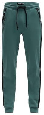 Camp David Herren Jogginghose aus Interlock mit Seitentapes Petrol Green, XL