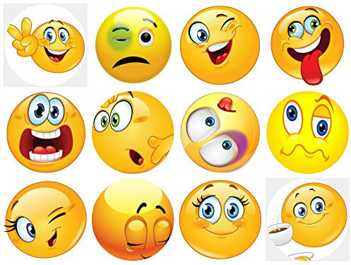 12 Stück Muffinaufleger Muffinfoto Aufleger Foto Bild Smiley (26) rund ca. 6 cm *NEU*OVP*