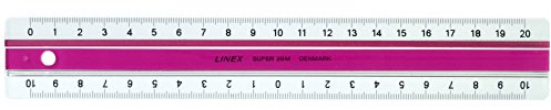 Linex Super Serie Lineal 20 cm Kunststoff pink, Anti-Rutsch-Effekt, mm-Skala gegenläufig