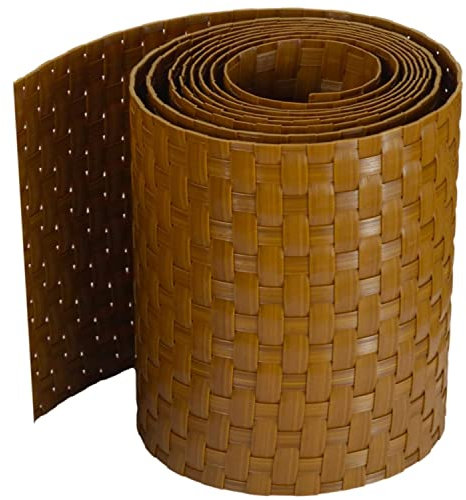 workingHOUSE Polyrattan-Sichtschutzstreifen, Sichtschutz für Doppelstabmatten Zaun, 19 x 255 cm (Honigbraun)