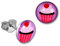 SilberDream Ohrstecker 8mm rosa pink Ohrringe Silber Cupcake Kinder D1SDO85134