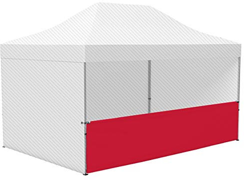Halbhohe Zeltwand für Faltzelt Basic, Select & Eco von Vispronet® … (3m x 4,5m, Rot)