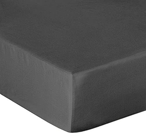 Heckett & Lane Mako Satin Spannbettlaken Farbe Dark Gull Grey 90 x 200 cm