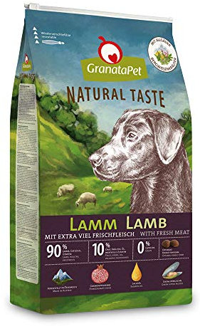 GranataPet Natural Taste Lamm, Trockenfutter für Hunde, Hundefutter ohne Getreide & ohne Zuckerzusätze, Alleinfuttermittel für ausgewachsene Hunde, 4 kg
