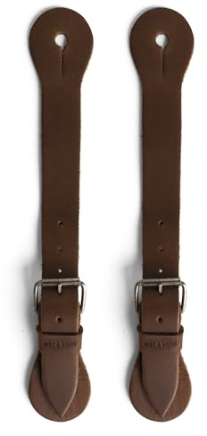 Hide & Drink, Sturdy Durable Leather Single Spur Straps (2 Pieces), Cowboy Outfit Boots, Rodeo, Western, Equipment, Classic Vintage Style, Handmade (Bourbon Brown)