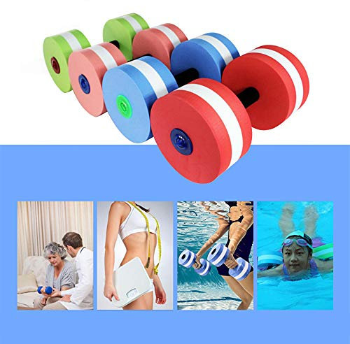 Wankd Aqua Dumbbell, Accessoires Aquagym, Sports Aquatiques d'exercice Haltères Aqua Fitness Paire d'exercice à la Main Bars – Lot de 2 – pour l'eau aérobic, Macaron Poudre
