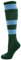 Ex-Store Kids Football Style Sport Socks Bottle Green + Sky Hoops 2-5