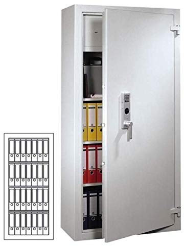 Müller Safe DK 150 Sicherheits Aktenschrank, Doppelbartschloss mit 2 Schlüsseln, Klasse S2 nach EN 14450, H150xB70xT50 cm, 225 kg