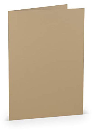 PAPERADO 25 Faltkarten DIN A5 - Haselnuss gerippt - 220 g/m² - 14,8 x 21 cm - Blanko Doppelkarten Klappkarten Einladungskarten