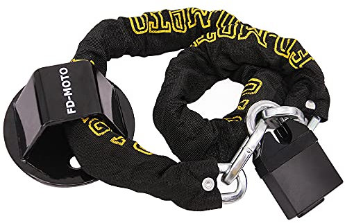 FD-MOTO STEEL 2.9KG 1.2M*10mm Chain Lock + Ground Wall Anchor Heavy Duty for motorbike motorcycle scooter bike bicycle ATV Security