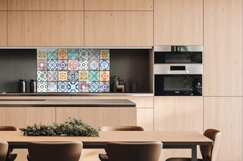 DIMEX Küchenrückwand Verbundplatte AZULEJOS 100 x 60 cm | Spritzschutz Küche für Herd Spüle | Premium Qualität, Acrylglas - Plexiglas, Stärke 5 mm - Made in EU | Inklusive Kleber