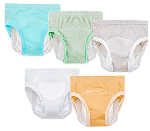 Joyo roy Potty Training Pants for Baby Boy 5Pack Reusable Training Pants 100% Cotton Baby Nappy Size 4 Toilet Potty Trainer Underwear for Boys Reusable Nappies Diapers for Toddlers Padded Underwear