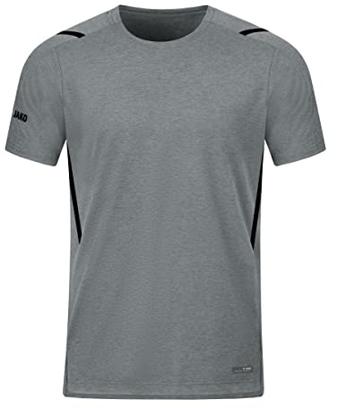 JAKO Herren T-Shirt Challenge, Steingrau-Meliert/Schwarz, 4XL