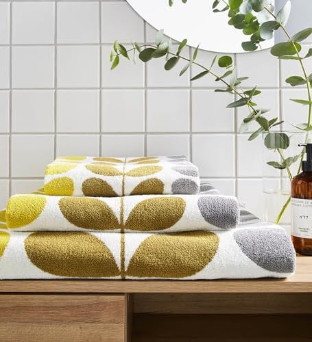 Orla Kiely Trio Stem Dune Towels Bathroom Linen: Bath Sheet, 100x150cm