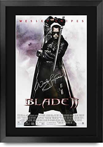 HWC Trading FR A3 Blade 2 Wesley Snipes Gedrucktes Poster, signiertes Autogramm, Bild für Film-Fans, A3 gerahmt