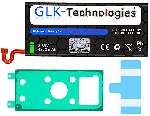High Power Replacement Battery Compatible with Samsung Galaxy Note 9 (N960F) EB-BN965ABU | Original GLK-Technologies Battery | 4200 mAh Battery | Includes 2 x Adhesive Tape Sets
