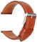 REZERO Uhrenarmband aus Leder, Schnellverschluss, 20 mm, handgefertigt, pflanzlich gegerbtes Armband/Gürtel für Männer und Frauen, hellbraunes Band mit silberner Schließe