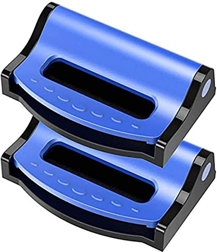 2 Pack Ajusteur de ceinture de sécurité de voiture, pince de ceinture de sécurité de voiture, pince de courroie de cou d'épaule pour les enfants et les adultes (Bleu)