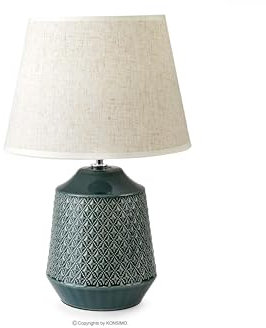 konsimo SOPI 2er Set Tischlampe - Schreibtischlampe für Wohnzimmer, Schlafzimmer und Flur - Tischleuchten Leselampe - Desk Lamp - Lampen Bürolampe - Grau/Beige - Keramik und Stoff Table Lamp