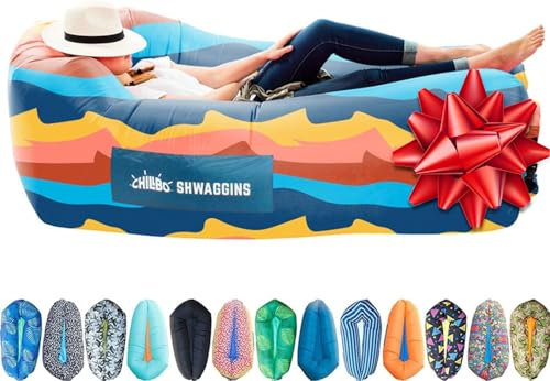 Chillbo Shwaggins Aufblasbare Couch, coole Luft-Hängematte, einfacher Aufbau, Liege, perfektes Camperzubehör, Strandzubehör und Festivalzubehör