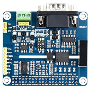 Isolated RS485 RS232 Expansion HAT Board for Raspberry Pi Series, Control via SPI, Overcurrent/Overvoltage Proof