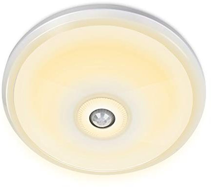 EXTRASTAR 15W LED PIR Motion Sensor Ceiling Light, 1200LM PIR & Light Sensor Round Surface Mount Security Wall Lights, 3000K Warm White, 120W Equivalent, Ceiling Light for Hallway, Garage and More