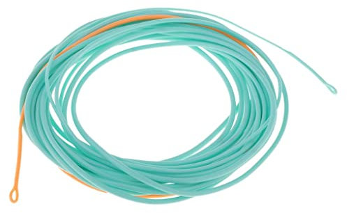 Harilla Head Fliegenschnur Nylon & PVC Beschichtet 17 25FT mit 2 Geschweißten Schlaufen, Blau + Orange 20FT 300gr