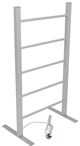 KLZUOPT Toallero eléctrico Calentador de Toallas Calentador eléctrico Radiador de baño Secadora portátil Independiente Colgador de Ropa Calentamiento rápido Estante portátil (Aluminio)