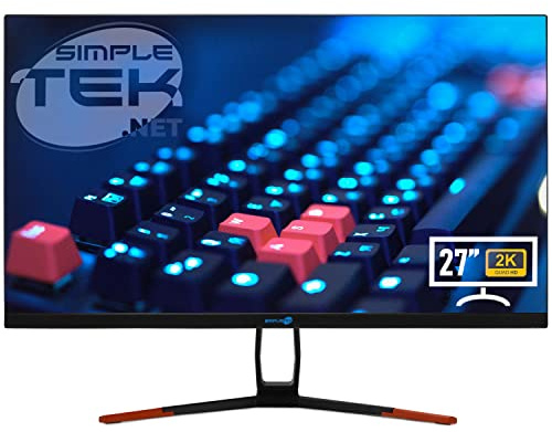 Simpletek Gaming-Monitor 27 2K IPS-Panel WLED | Integrierte Audio-in-Lautsprecher 3,5 mm VESA-Anschluss 100 mm HDMI DVI-I DisplayPort | E-Sports-Gaming-Grafik
