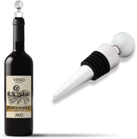 Powersell Bouchon de bouteille de vin de champagne de bière, réutilisable avec fond en acier inoxydable et silicone, stockage des boissons
