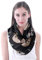 Lina & Lily Damen Loop Schal Halstuch mit Faultier-Print, Leichter Stoff für alle Jahreszeiten (Schwarz)