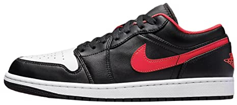 NIKE - Air Jordan 1-553558063 - Color: Black - Size: 6.5 UK, Black Fire Red White