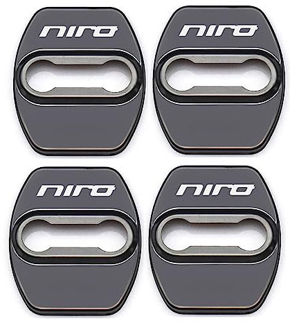 ZILOOK 4 Pcs Car Door Lock Cover for KIA Niro,Stainless Steel Dust Water-Proof Cover Latches Cover Protector Automotive Interior Protection Accessories,Black1