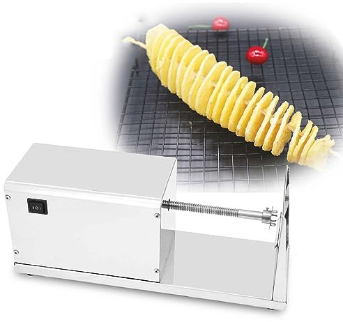 SONLED Trancheuse de Pommes de Terre électrique Tornado, Coupe-Pommes de Terre en Spirale, Coupe-Pommes de Terre torsadée, Coupe-légumes en Acier Inoxydable pour Fruits, Pommes de Terre