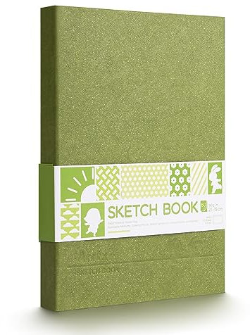 Arrtx Skizzenbuch, A5 (21,6 x 15,5 cm), 60 Blatt/120 Seiten, 180 g/m²/40,8 kg, Hardcover-Skizzenbuch, langlebiges säurefreies Zeichenpapier für Tinte, Stift, Graphit und Buntstift