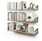 CASSA Wall Mounted Floating Book Shelves for Wall Set of 3, Shelf Bookshelf for Bedroom Living Room Office Bathroom Kitchen Rustic Wood with Metal Bracket (Natural Large)