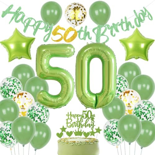 Grün Geburtstagsdeko 50 Mann, Grün 50 Geburtstag Deko Frau, Luftballons 50. Geburtstagsdeko Mann 50. Geburtstag, 50. Frau Ballon, 50. Party Deko