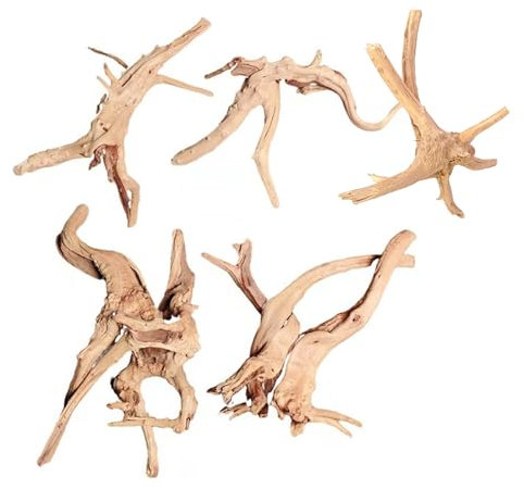 XINGYUXUXIN Lot de 5 troncs en bois flotté naturel pour aquarium Branches assorties 9,9 à 15 cm