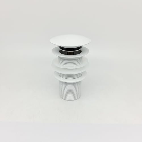 90 mm Pop-Up Ablauf-Ventil matt weiß Ablauf-Garnitur Aufsatz-Waschbecken Wohnfreuden verschließbar Ablauf