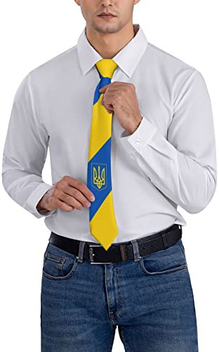 Oudrspo Krawatte mit Ukraine-Flagge, Ukrainer, 8, gestreift, Herren-Krawatten, Herren-Party-Business-Krawatten, weiche Skil-Krawatte