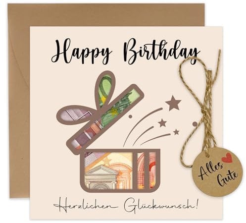 Geldgeschenke Geburtstag, Geldgeschenke Verpackung mit Geburtstagskarte Umschlägen, Originelle Geldkarte Geburtstag