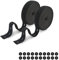 2 Rollen Elastisch Gummiband Nähen, Knopfloch Gummiband Breit, Hosengummi Gummizugband Gesamt 20m, Breites Gummiband 20mm mit 20 Knöpfe, Polyester Elastisches Band für Gürtel Hosenkordel (Black)